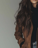 Women’s Suede Trench Coat with Button Front-Coats for women-CaldwellVoss