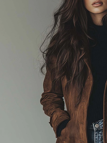 Women’s Suede Trench Coat with Button Front-Coats for women-CaldwellVoss