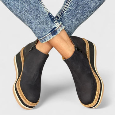 Women’s Suede Wedge Ankle Boots-Footwear for women-CaldwellVoss