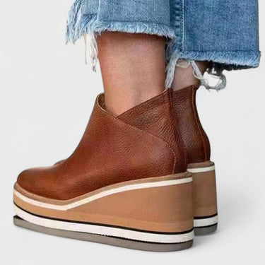 Women’s Suede Wedge Ankle Boots-Footwear for women-CaldwellVoss