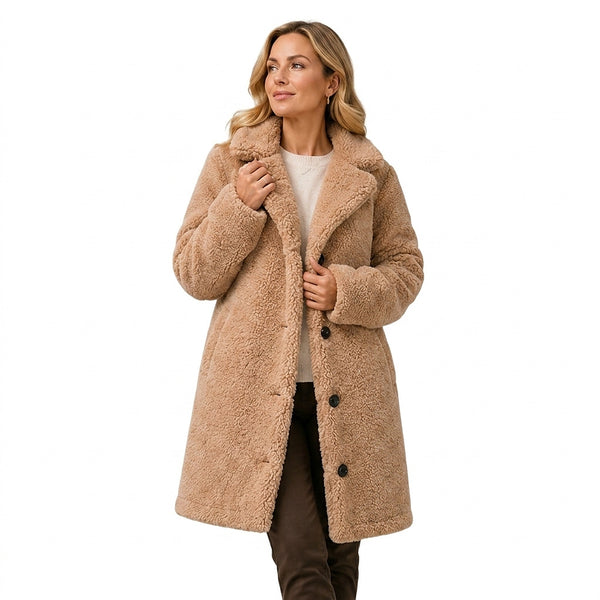 Women’s Teddy Coat with Button Closure-Coats for women-CaldwellVoss