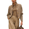 Women’s Textured Knit Jacket with Gold-Tone Buttons-Jacket for women-CaldwellVoss