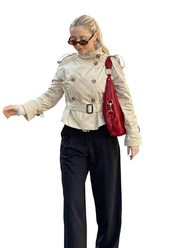 Women's Trench Coat with Belt and Buttons-Jacket for women-CaldwellVoss
