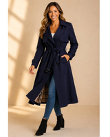 Women’s Trench Coat with Belt and Lapel Collar-Coats for women-CaldwellVoss
