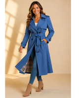 Women’s Trench Coat with Belt and Lapel Collar-Coats for women-CaldwellVoss