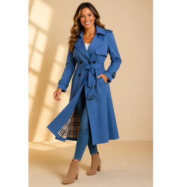 Women’s Trench Coat with Belt and Lapel Collar-Coats for women-CaldwellVoss