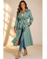 Women’s Trench Coat with Belt and Lapel Collar-Coats for women-CaldwellVoss