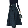 Women’s Turtleneck Top and Plaid Maxi Skirt Set-Skirt for women-CaldwellVoss