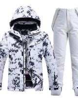 Women’s Two Piece Hooded Ski Suit with Bib Pants-Sets for women-CaldwellVoss