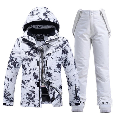 Women’s Two Piece Hooded Ski Suit with Bib Pants-Sets for women-CaldwellVoss