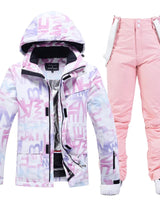Women’s Two Piece Hooded Ski Suit with Bib Pants-Sets for women-CaldwellVoss