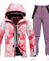 Women’s Two Piece Hooded Ski Suit with Bib Pants-Sets for women-CaldwellVoss
