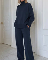 Women’s Two-Piece Knit Mock Neck Set-Sets for women-CaldwellVoss