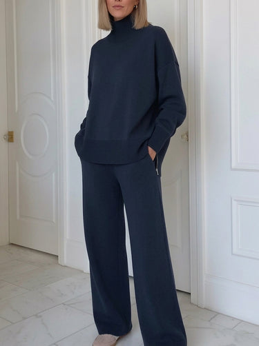 Women’s Two-Piece Knit Mock Neck Set-Sets for women-CaldwellVoss