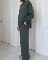 Women’s Two-Piece Knit Mock Neck Set-Sets for women-CaldwellVoss
