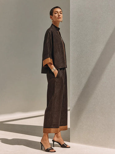Women’s Two-Piece Set with Zip-Front Top and Wide-Leg Trousers-Sets for women-CaldwellVoss