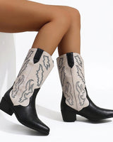 Women’s Two-Tone Western Cowboy Boots-Footwear for women-CaldwellVoss
