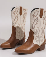 Women’s Two-Tone Western Cowboy Boots-Footwear for women-CaldwellVoss