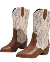 Women’s Two-Tone Western Cowboy Boots-Footwear for women-CaldwellVoss
