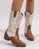 Women’s Two-Tone Western Cowboy Boots-Footwear for women-CaldwellVoss
