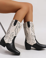 Women’s Two-Tone Western Cowboy Boots-Footwear for women-CaldwellVoss