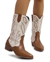 Women’s Two-Tone Western Cowboy Boots-Footwear for women-CaldwellVoss