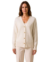 Women’s V-Neck Knit Cardigan with Heart Buttons-Cardigans for women-CaldwellVoss