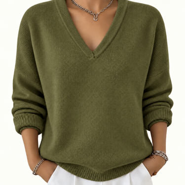 Women’s V-Neck Long Sleeve Knit Pullover-Sweaters for Women-CaldwellVoss