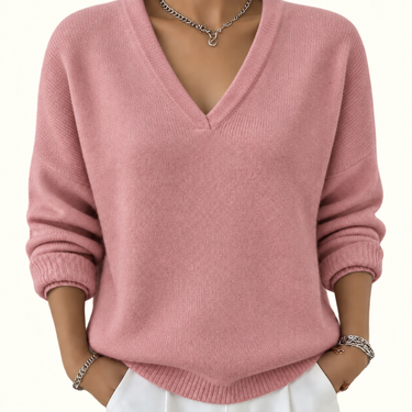 Women’s V-Neck Long Sleeve Knit Pullover-Sweaters for Women-CaldwellVoss