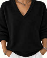 Women’s V-Neck Long Sleeve Knit Pullover-Sweaters for Women-CaldwellVoss