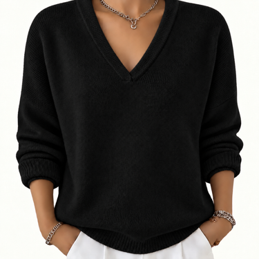 Women’s V-Neck Long Sleeve Knit Pullover-Sweaters for Women-CaldwellVoss