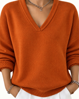 Women’s V-Neck Long Sleeve Knit Pullover-Sweaters for Women-CaldwellVoss