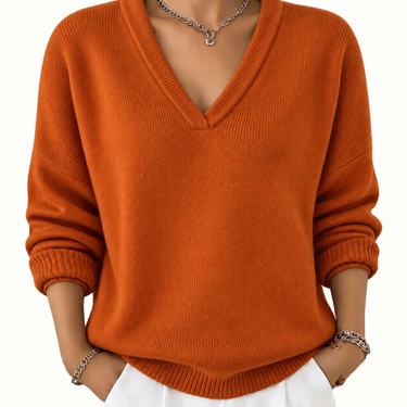Women’s V-Neck Long Sleeve Knit Pullover-Sweaters for Women-CaldwellVoss
