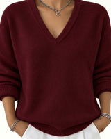 Women’s V-Neck Long Sleeve Knit Pullover-Sweaters for Women-CaldwellVoss