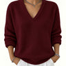 Women’s V-Neck Long Sleeve Knit Pullover-Sweaters for Women-CaldwellVoss