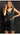 Women's V-Neck Tiered Fringe Mini Dress Black