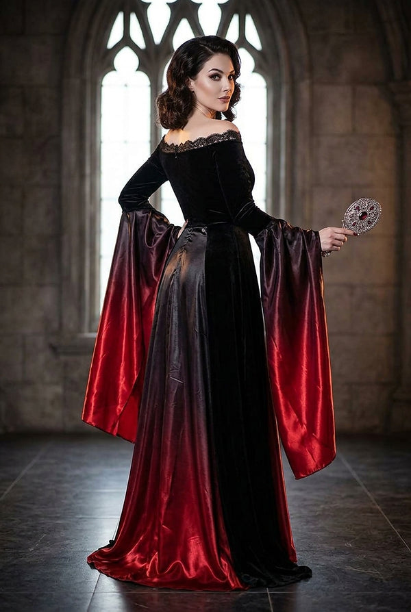 Women’s Vampire Queen Ombré Trumpet Sleeve Dress