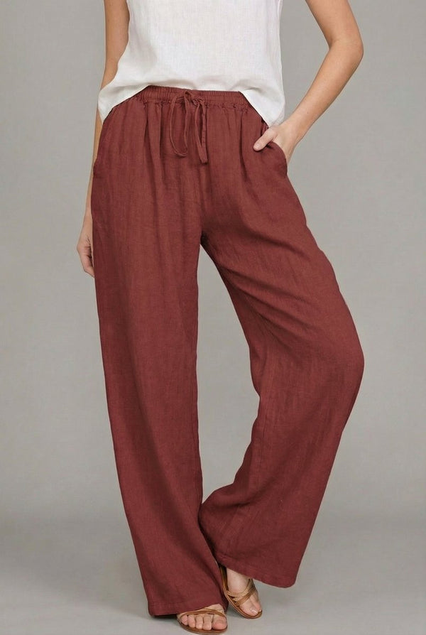 Women’s Wide Leg Drawstring Trousers-Pants for Women-CaldwellVoss