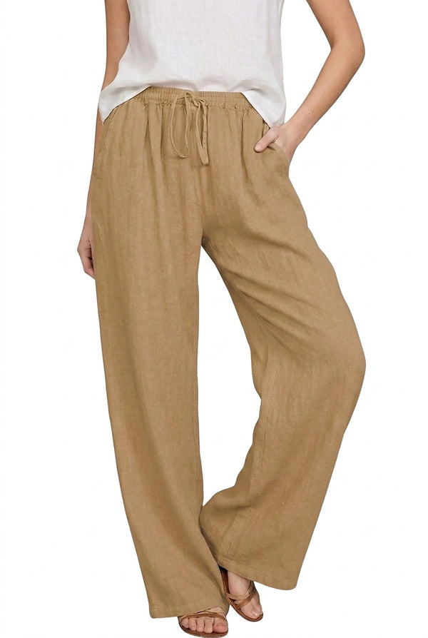 Women’s Wide Leg Drawstring Trousers-Pants for Women-CaldwellVoss