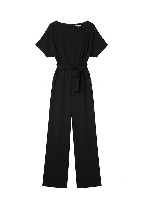 Women’s Wide-Leg Jumpsuit with Tie-Belt-Jumpsuits for women-CaldwellVoss