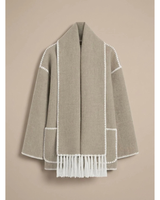 Women’s Wool Blend Cape Coat with Button Front-Coats for women-CaldwellVoss