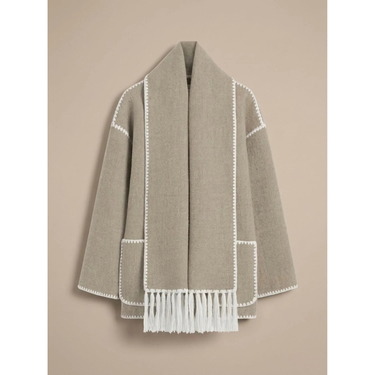 Women’s Wool Blend Cape Coat with Button Front-Coats for women-CaldwellVoss